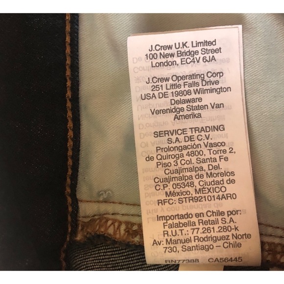 Madewell Jeans Womens 35T Blue  Tall Curvy High Rise Skinny Dark Wash‎ Stretch - Picture 6 of 14